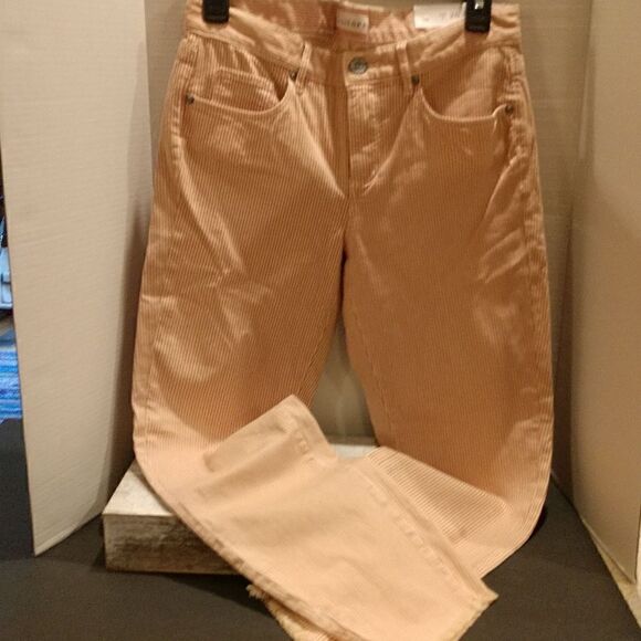 Loft Skinny Size 26 Crop Raw Hem Capri / Ankle Pants Side Slit - Picture 2 of 8